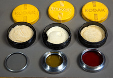 Lot Of 3 KODAK Series VI  VII Filters w/adapters as shown. Includes CU filter