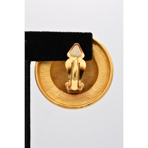 Liz Claiborne Vintage Clip On Earrings Brushed Gold Heavy Chunky Signed NOS Bin5 - Picture 9 of 12