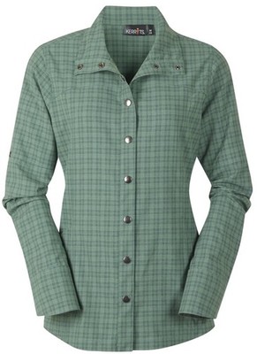 Kerrits Shady Breeze Womens Convertible Long Sleeve Shirt Plaid Hemlock Green XL