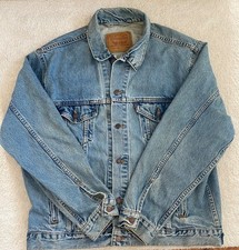 Vintage Levis 70507-0389 Denim Jean Trucker Jacket Made In USA - Size L 90s