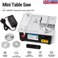 Mini Table Saw Precision Electric Desktop Mini Circular Saw DIY Hobby w/3 Blades