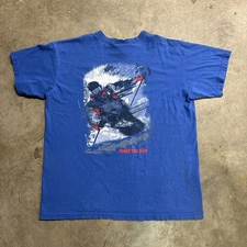 Vintage Marlboro Shirt XL Blue 90s Unlimited Skiing Pocket Tee Cig Promo Ski