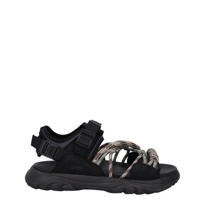 Dior Homme Herren H Town Sandalen Seil schwarz flach Riemchen offene Zehenpartie UK 5 UVP 770