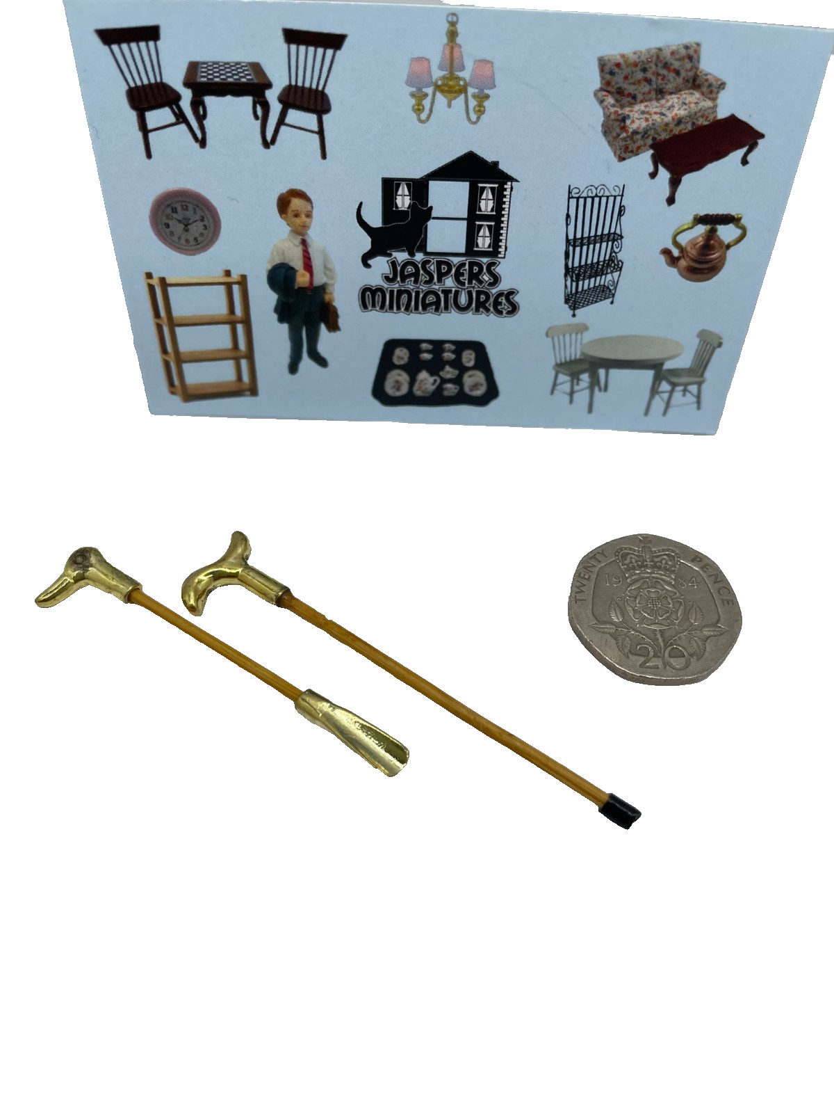 Dolls House Shoehorn and Cane Hallway Accessory Miniature 1:12th Scale