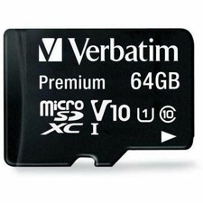 Verbatim 64GB Premium microSDXC Memory Card with Adapter, UHS-I V 44084