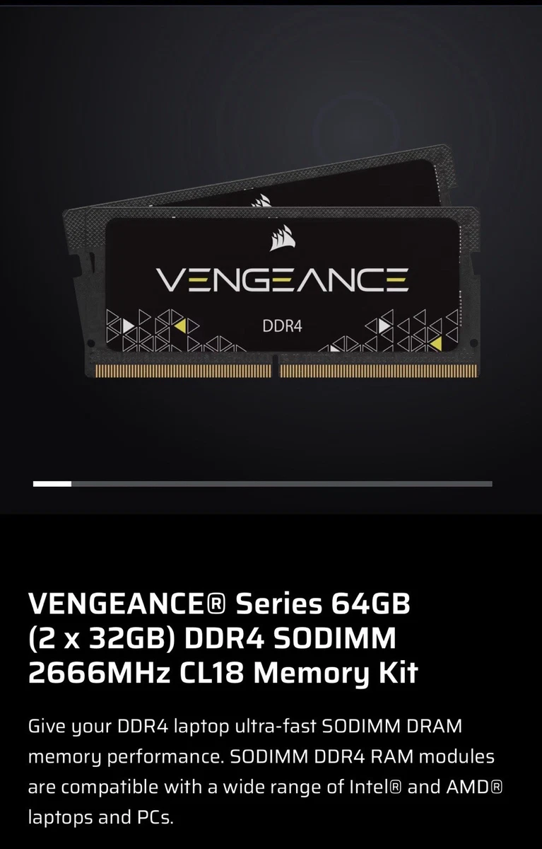 Corsair SO-DIMM DDR4 SDRAM Memory (RAM) for sale | eBay