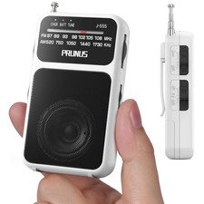 J-555 Pocket Radio AM FM USB-C Charging Battery Operated, Back Clip