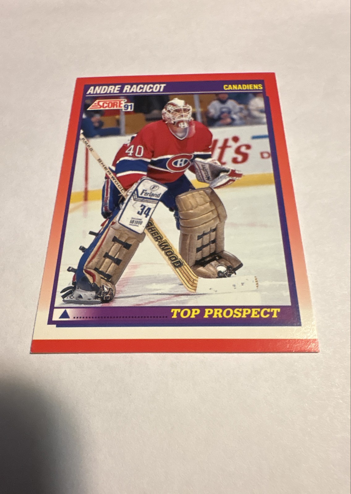 1991-92 Score Canadian - Top Prospect Andre Racicot #285 Bilingual (RC)