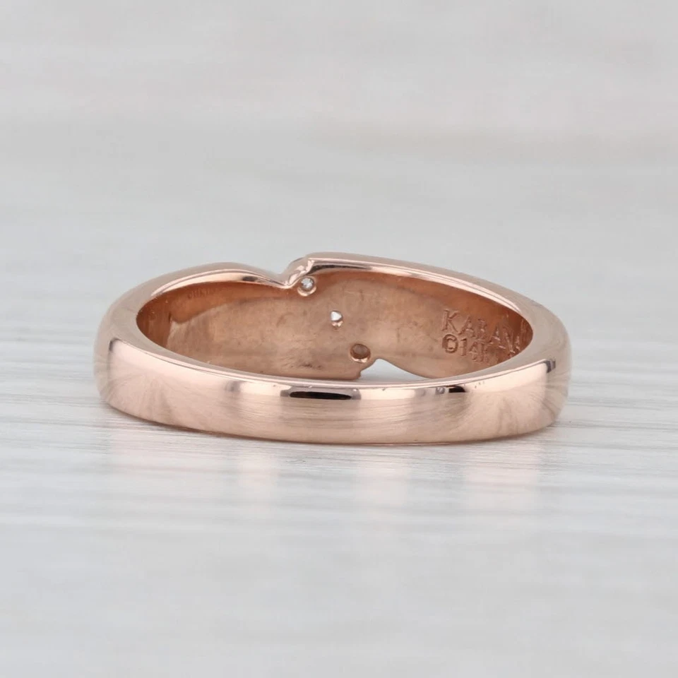 Anillo Kabana Diamante Madreperla Oro Rosa 14k Talla 7 Banda Apilable Foto 4 de 4