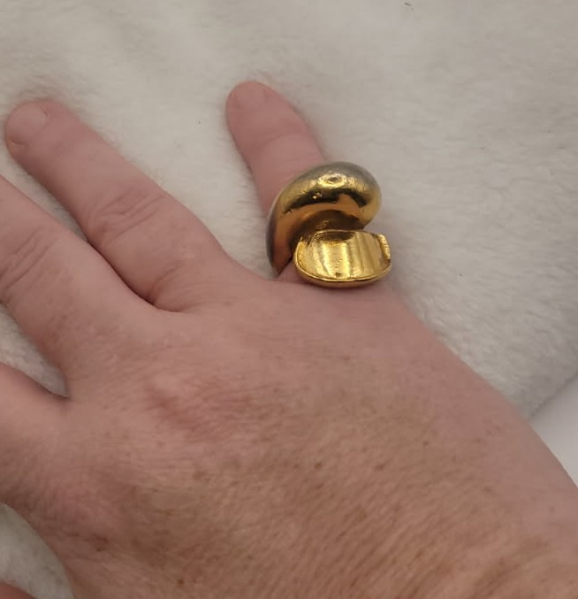 Vtg Kenneth Jay Lane KJL Gold Swirl Bypass Ring S… - image 6