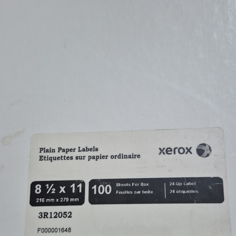 Labels 24 Up Labels Xerox 3R12052