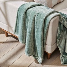 Better Homes  Gardens Textured Velvet Plush Soft Fleece Throw Blanket,