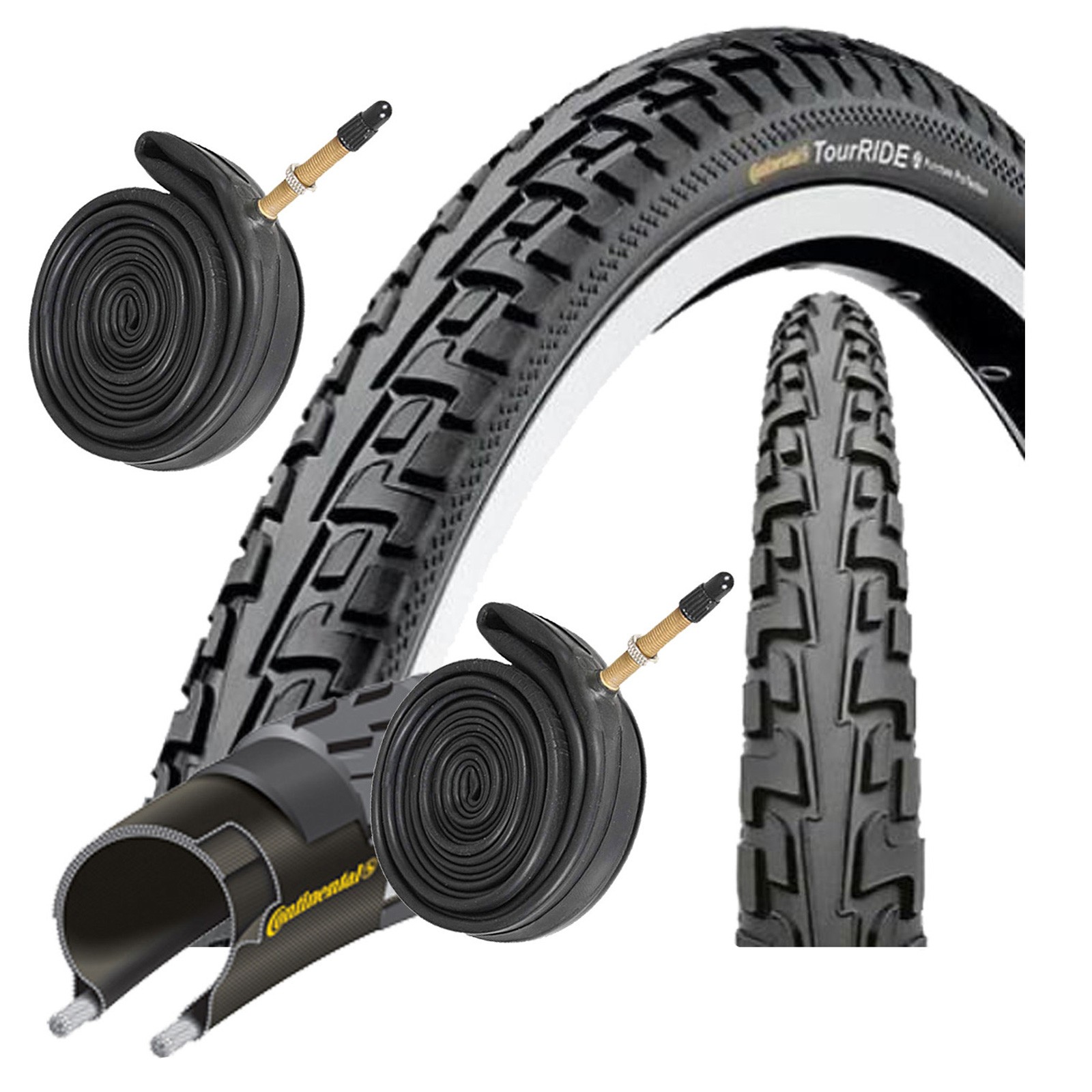 Continental Tour Ride 700 x 37c Bike Tyre and Presta Valve Inner Tubes (Pair)