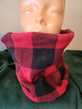 Red And Black Buffalo Checked Fleece Gaiter Neck Warmer