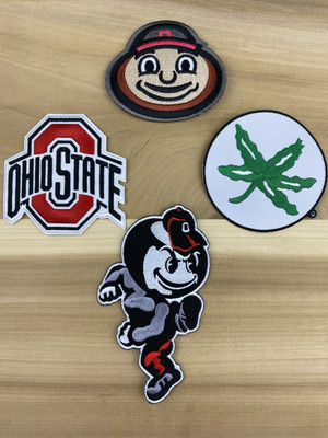 SET OF 4 THE OHIO STATE BUCKEYES FOOTBALL BASKETBALL EMBROIDERED IRON ON PATCHES