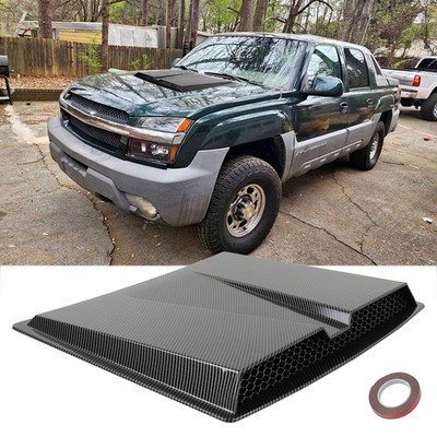 Carbon Fiber Style Car Hood Scoop Bonnet Vent Cover For Chevy Avalanche Pickup