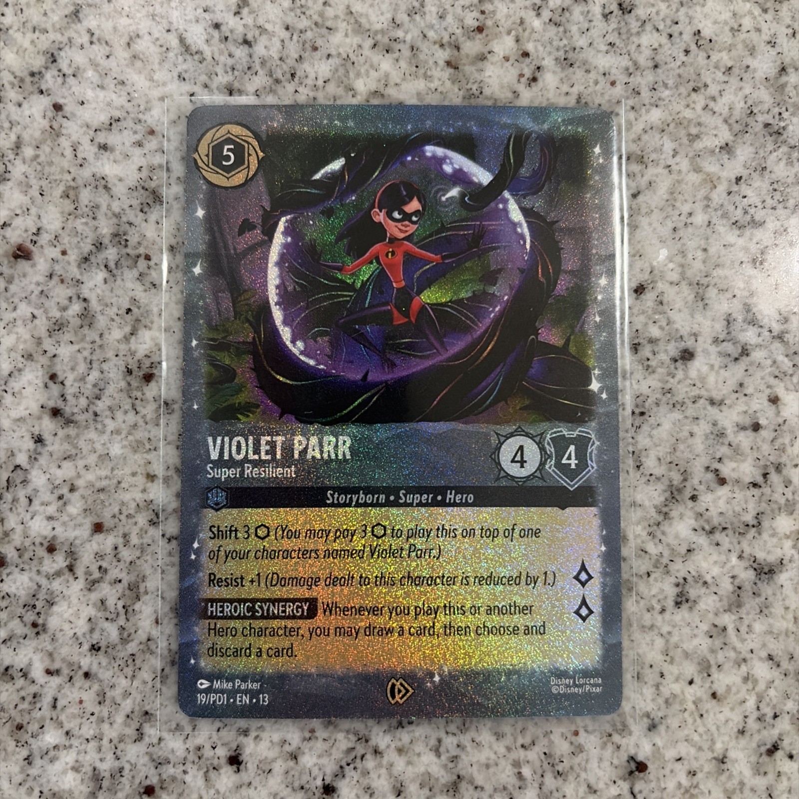 Lorcana Violet Parr Super Resilient 19/PD1 Promo Card