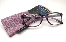 Foster Grant ELANA Purple Women's Reading Glasses 1.75 w/ Case NEW