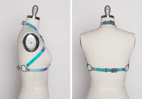 Apatico Duality Holographic Shift PVC Halter Harness Medium
