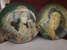 Vintage Tin Litho 16" Pair FALSTAFF Brewers Beer Advertising Signs Ready To Hang