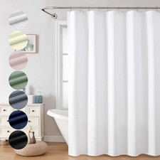 OVZME White Long Stall Shower Curtain 54X78 54"W x 78"L Pack of 1 ,