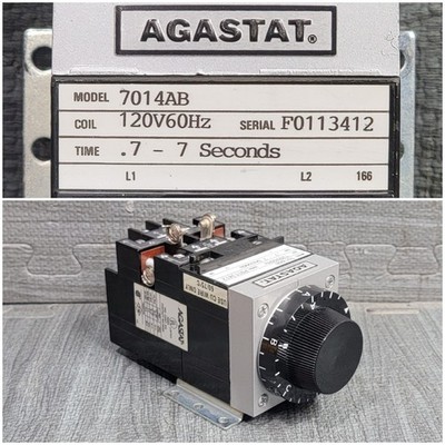 Agastat 7014AB Timing Relay, Coil 120VAC, Time:  .7 - 7 Sec, Excellent Condition