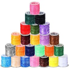 24 PCS Fly Tying Materials Multi Colored Chenille Fishing Thread DIY Line Kit