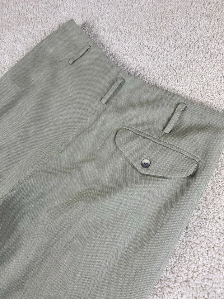 Pantalones Isda & Co para mujer talla 8 pierna ancha mezcla de lana tweed plisado carrera costera Foto 4 de 4