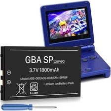 1800 mAh GBA SP Battery, Upgraded New 0 Cycle High Capacity Rechargeable