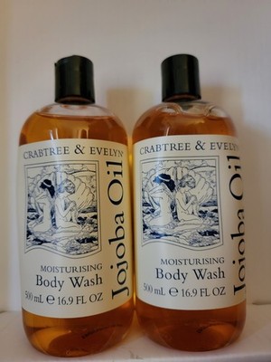 2x New Crabtree & Evelyn Jojoba Oil Moisturizing Body Wash 16.9fl oz 