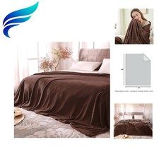 Elegant Brown Double-Sided Fleece Blanket King Size 108x90 - Plush Warmth