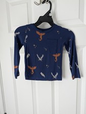 Kyte Baby Bamboo Harry Potter Flight Long Sleeve Tee 12-18 Blue