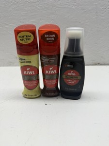Kiwi Premium Instant Shoe Polish Bundle Black & Brown 2.5oz Each Leather Care
