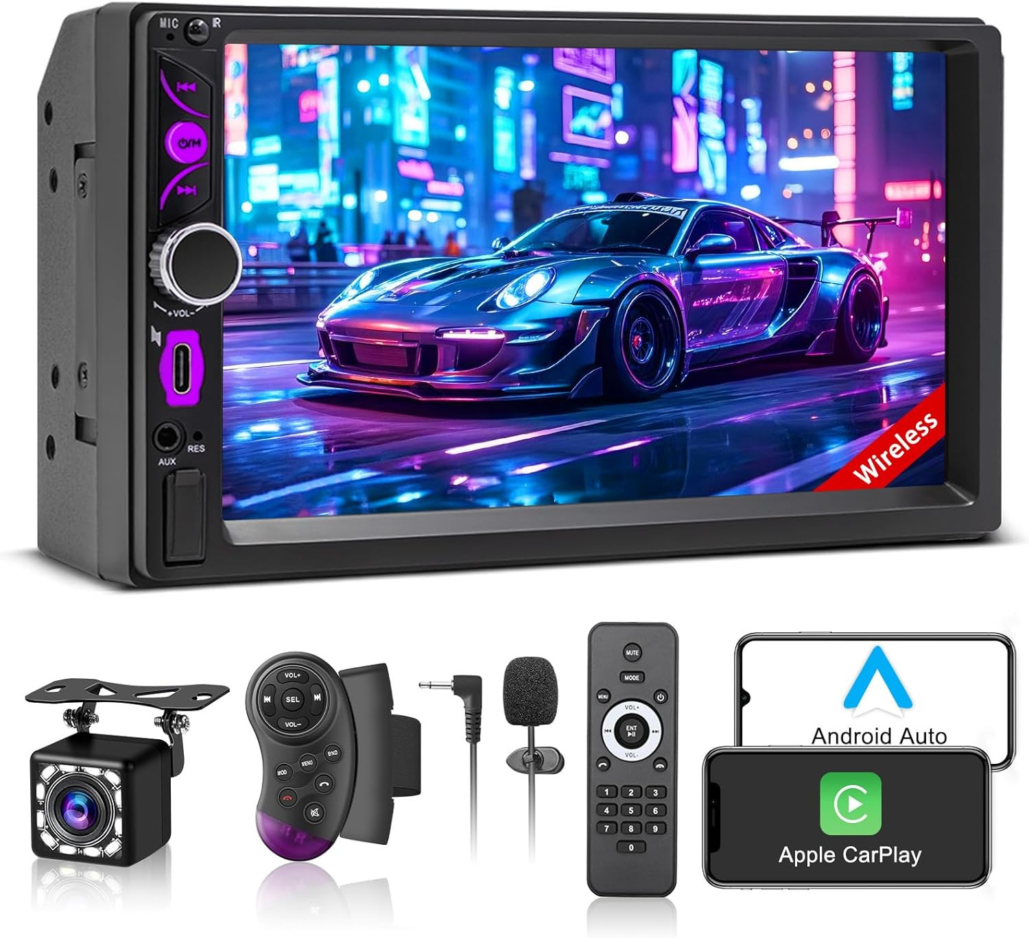 [Aggiornamento] A-Pple Carplay & Android Auto Autoradio 2 Din, Ricevitore Multim