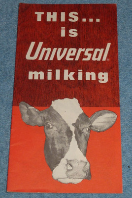 Vtg 1972 Universal Milking System Dairy Farm Equipment Advertising Brochure