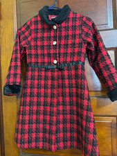 Blueberi Boulevard Girls Red/Black Plaid Lined Long Coat w/ Faux Fur Trim 10