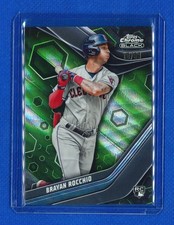 2023 Topps Chrome Black Brayan Rocchio #77 RC Green Wave Refractor /99 Guardians