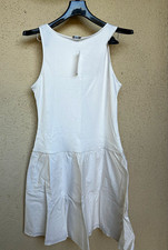 A New Day Cream Solid Knit Crew Neck Sleeveless A-Line Lined Dress Size S
