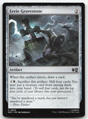Eerie Gravestone 824 MSC Commander: Marvel Super Heroes Magic MTG NM