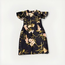 Tommy Hilfiger Women Blue Floral Short Sleeve Round Neck Sheath Dress Size 4(A35