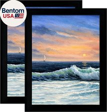 Cornice per Poster 24X36 in Legno Massello Nero con Plexiglass Confezione da 2