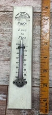 Vintage Wood General Store Thermometer Advertising Delta Coal Easy To Fire