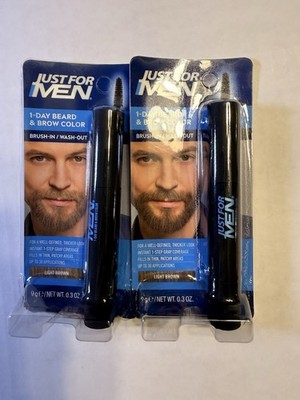 (2) Just For Men 1 Day Beard and Brow Color (Light Brown)