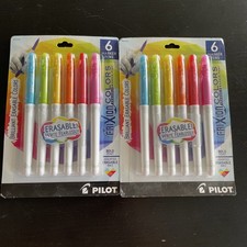 Pilot FriXion Colors Erasable Marker Pens 6 Pack Assorted Bold Point Two Sets