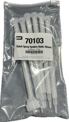 SEM 70103 Quick Spray System Static Mixers, 6pk, 1 Nut