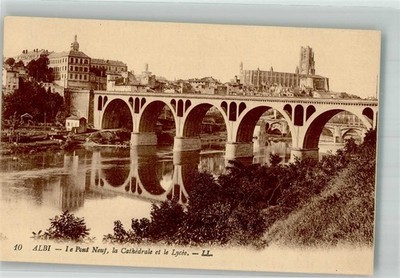 38180771 - Albi Pont Neuf Die Chathedrale u. das Lycee Bruecke