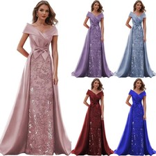 Damen Satin Brautmutterkleider Lang Abendkleider Elegant BrautKleid Für Hochzeit