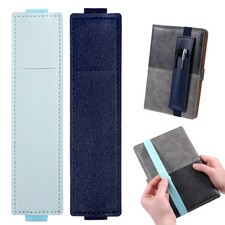 2Pcs Elastic Pen Holder for Notebook, Adjustable Pen Sleeve Pouch, PU Leather...