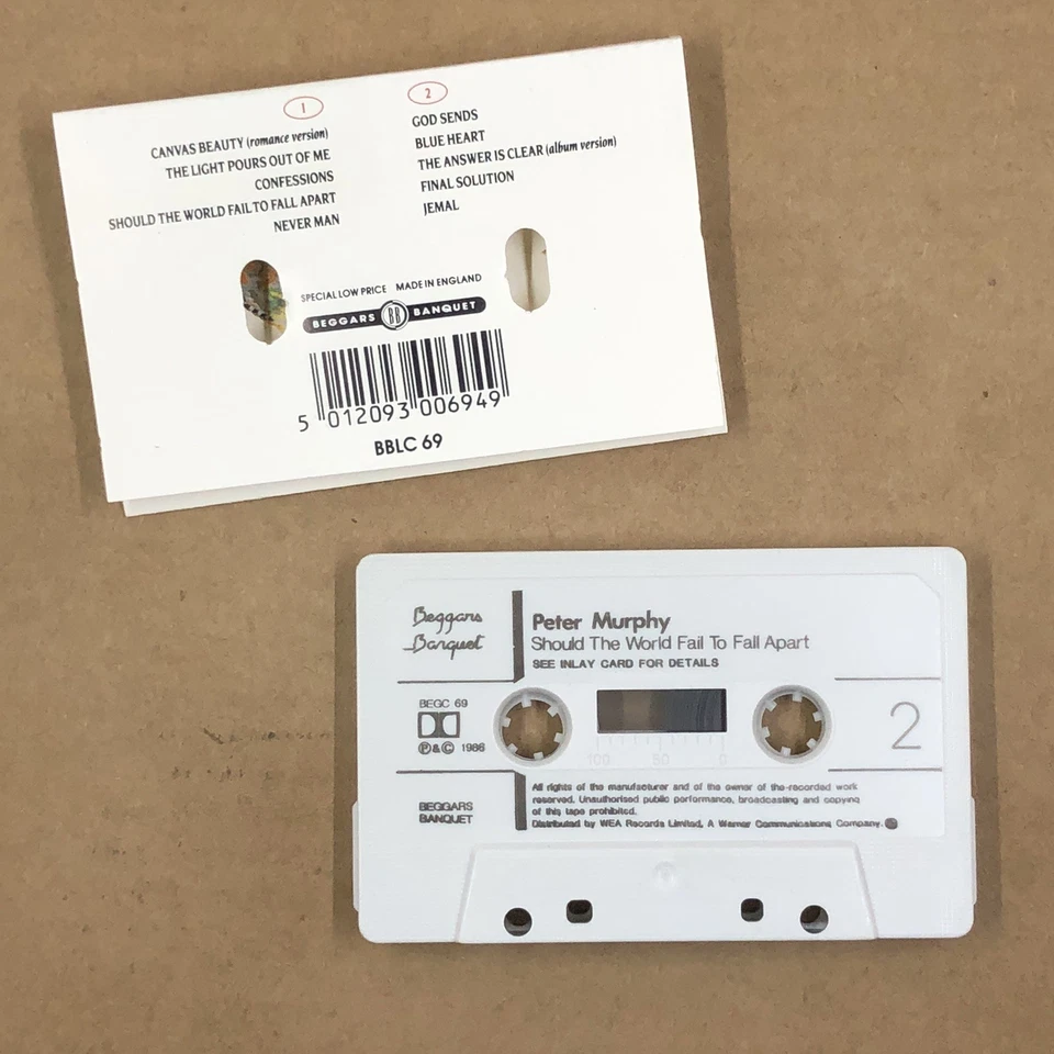 PETER MURPHY Cassette Tape Alt Rock SHOULD THE WORLD FAIL TO FALL APART BAUHAUS Foto 3 de 4