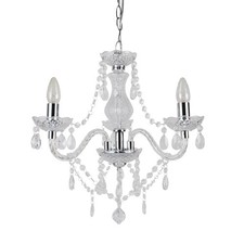 Marie Therese Traditional Clear & Chrome Ceiling Fitting Chandelier - 3 light